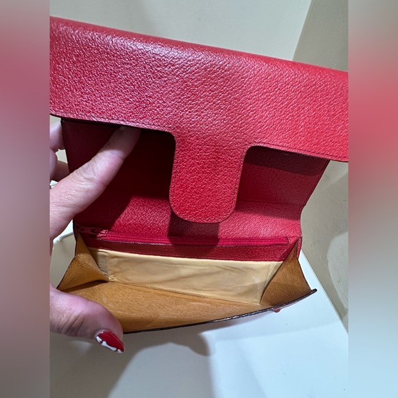 Vintage Gucci 1955 Red Pebbled Leather Long Wallet - Picture 9 of 14